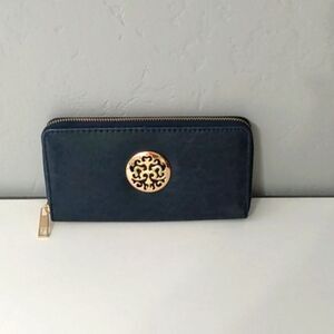 Wallet – Blue/Gray – Gold Emblem – Compact‎